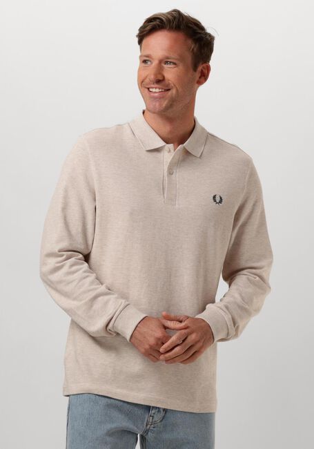 FRED PERRY Polo LONG SLEEVE PLAIN FRED PERRY SHIRT en beige - large