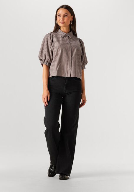 Taupe NEO NOIR Top ETTA SOFT STRIPE STONE SHIRT - large