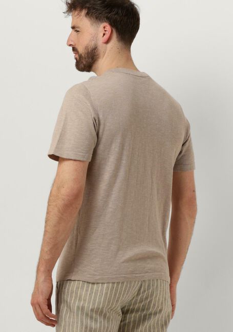 SELECTED HOMME T-shirt SLHBERG LINEN SS KNIT TEE NOOS en beige - large