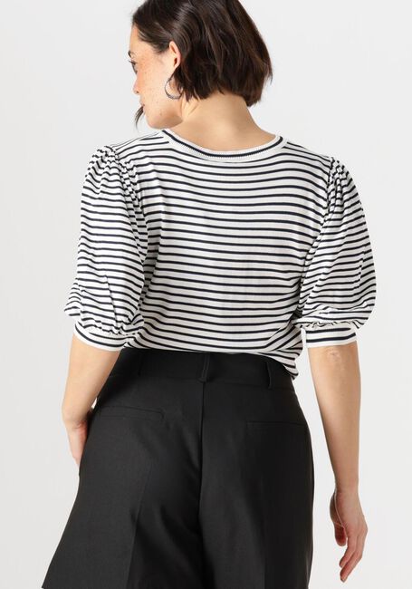 JANSEN AMSTERDAM Haut KIM TOP K 136 STRIPE SHORT PUFFED SLEEVE en bleu - large