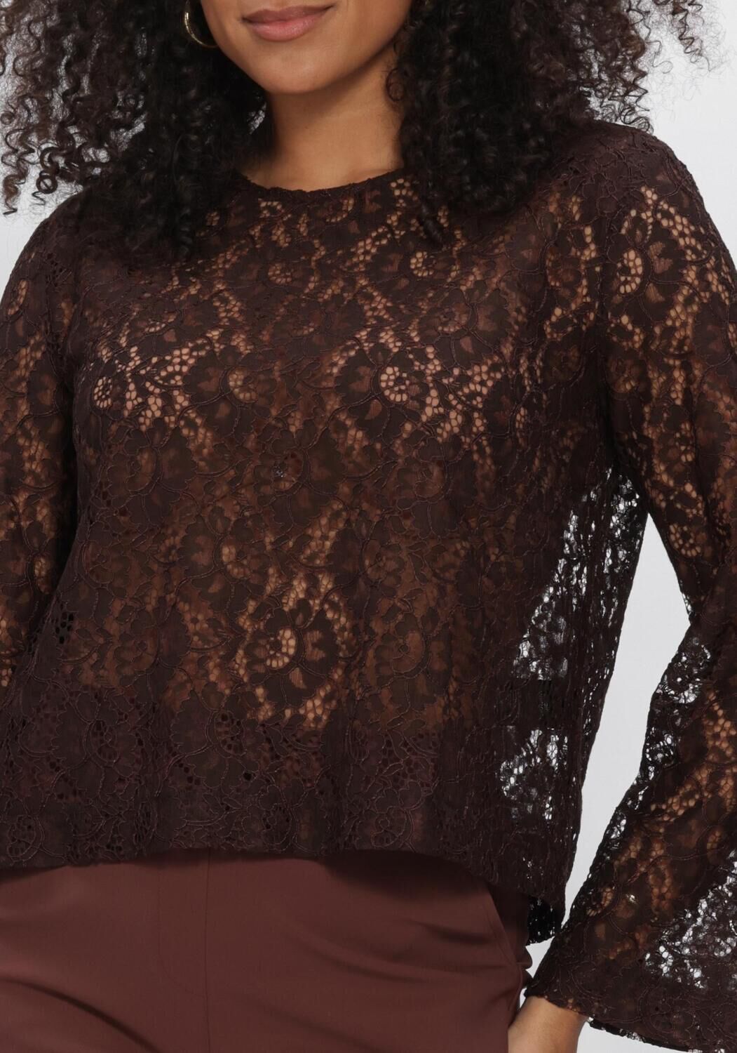 STUDIO ANNELOES Haut Amaya lace top en marron - large