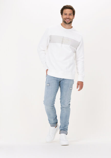 CALVIN KLEIN Chandail BLOCKING INSTITUTIONAL CREW NECK en blanc - large
