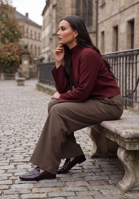 MINUS Pull MSLUPI HIGH NECK KNIT PULLOVER Bordeaux - large