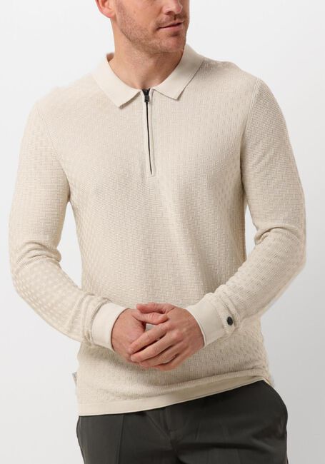CAST IRON Polo LONG SLEEVE POLO COTTON MODAL en beige - large