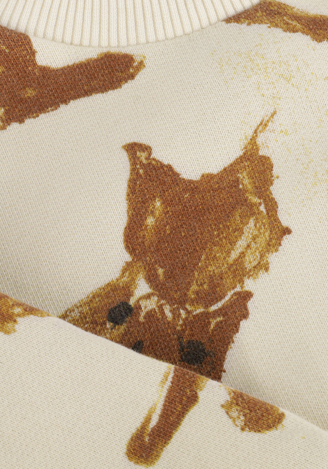 Beige PLAY UP Sweater PRINTED FLEECE SWEATER - large