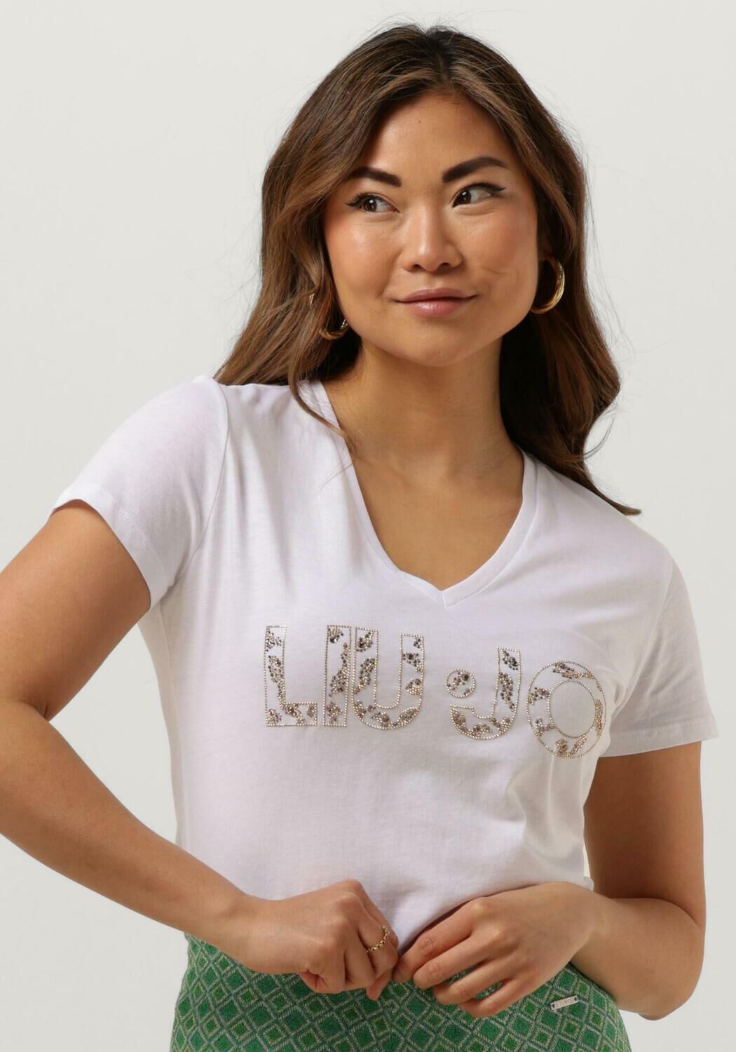 LIU JO T shirt ECS T SHIRT MODA M C en blanc Omoda