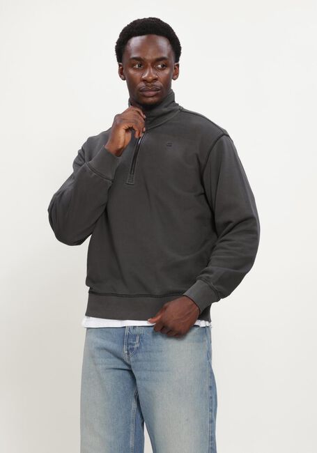 Donkergrijze G-STAR RAW Sweater UNIT WASHED HALF ZIP SW L\S - large