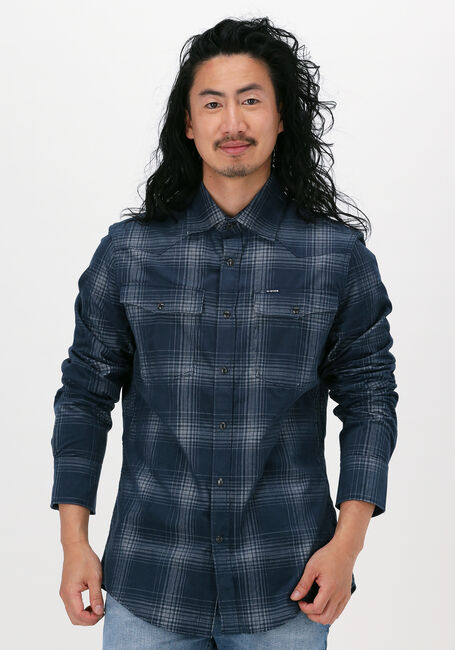 G-STAR RAW Chemise décontracté SLIM SHIRT L/S CHECK Bleu foncé - large