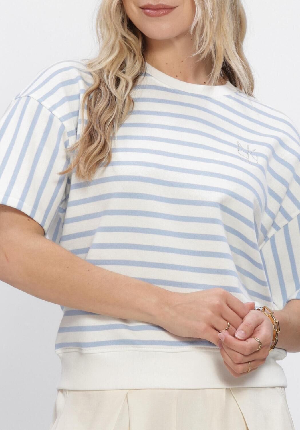 Witte NUKUS Trui LOTTE PULLOVER STRIPE - large