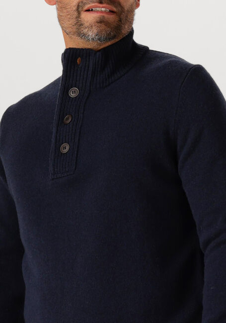 Donkerblauwe BARBOUR Trui ESSENTIAL PATCH HALF ZIP KNITTED JUMPER - large