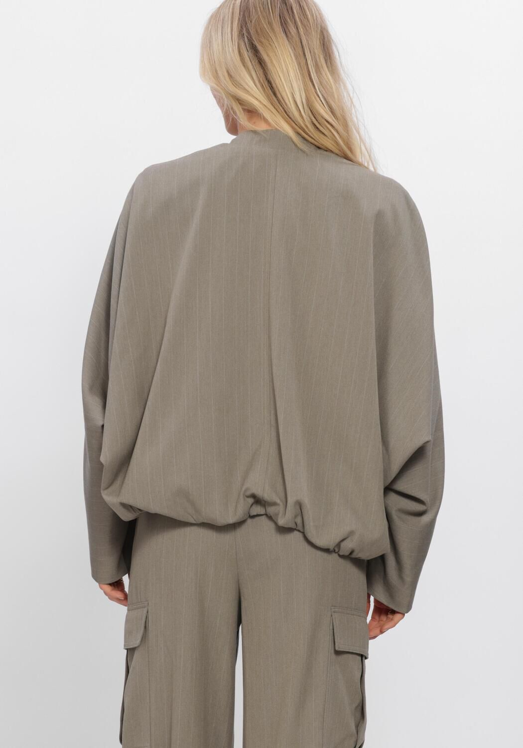 WITHBLACK Blazer WBLANNA STRIPE BATSLEVE JACKET en taupe - large