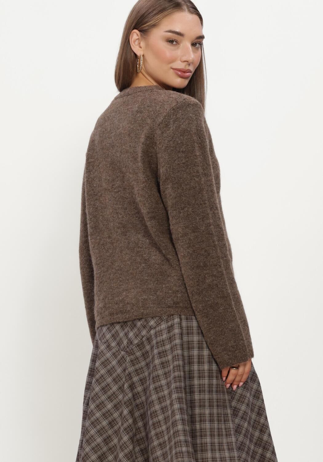 SELECTED WOMEN Gilet SLFLULU NEW LS KNIT CARDIGAN en marron - large