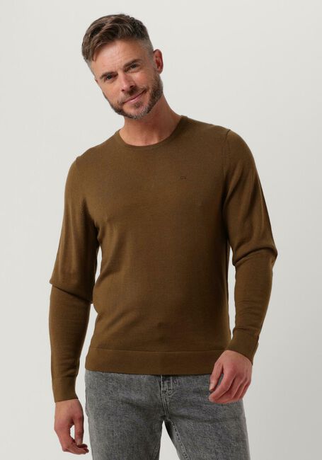 CALVIN KLEIN Chandail SUPERIOR WOOL CREW NECK SWEATER Olive - large