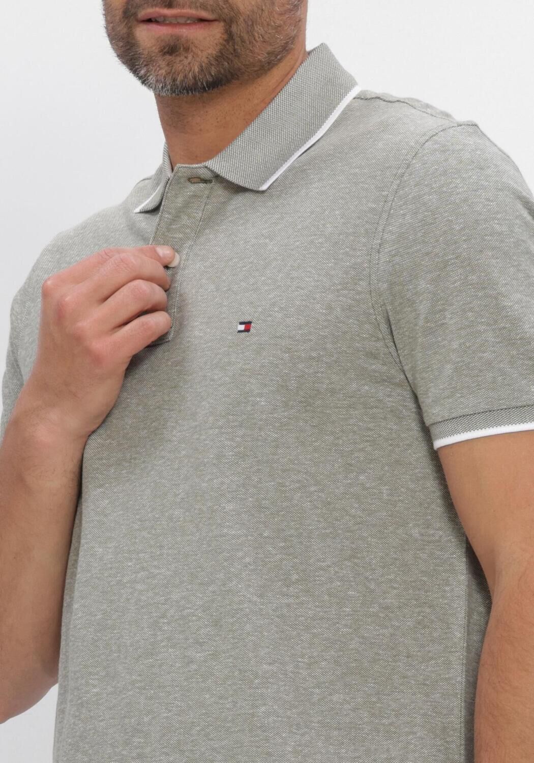Donkergroene TOMMY HILFIGER Polo COTTON LINEN PIQUE REG POLO - large
