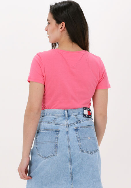 Roze TOMMY JEANS T-shirt TJW SKINNY ESSENTIAL LOGO 1 SS - large