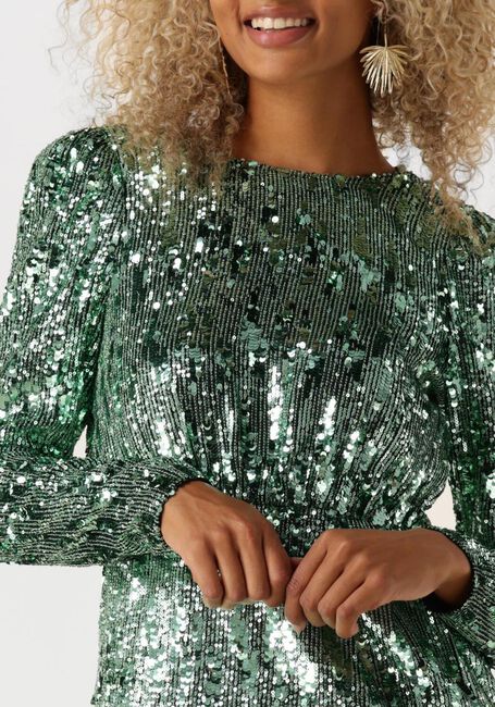 Groene SELECTED FEMME Mini jurk SLFARI-COLYN LS SHORT SEQUINS - large