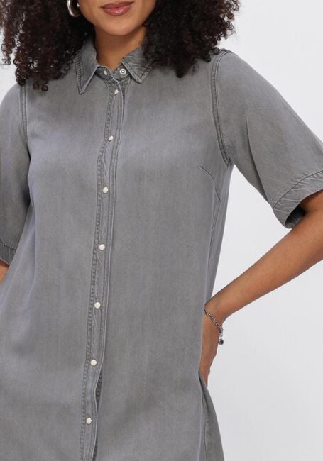 OBJECT Mini robe OBJFRAMA 2/4 RE DENIM DRESS en gris - large