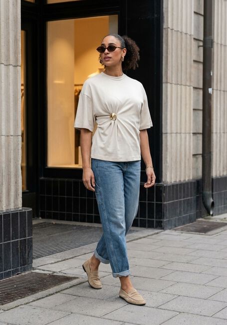SECOND FEMALE Haut ENORA BROOCH TEE en beige - large
