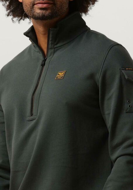 PME LEGEND Pull HALF ZIP COLLAR INTERLOCK JERSEY en vert - large