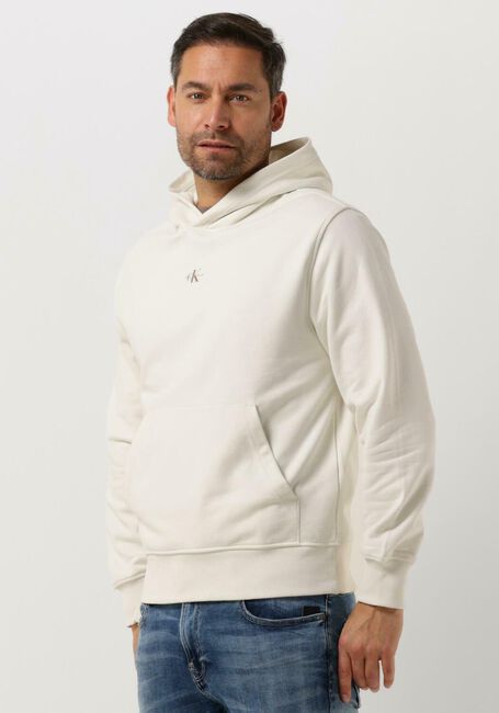 CALVIN KLEIN Chandail MICRO MONOLOGO HOODIE Blanc - large