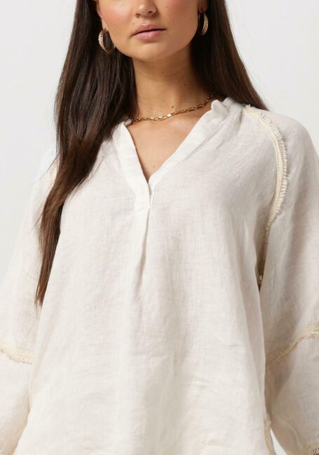 Witte ACCESS  BLOUSE WITH V AND FRINGES - large