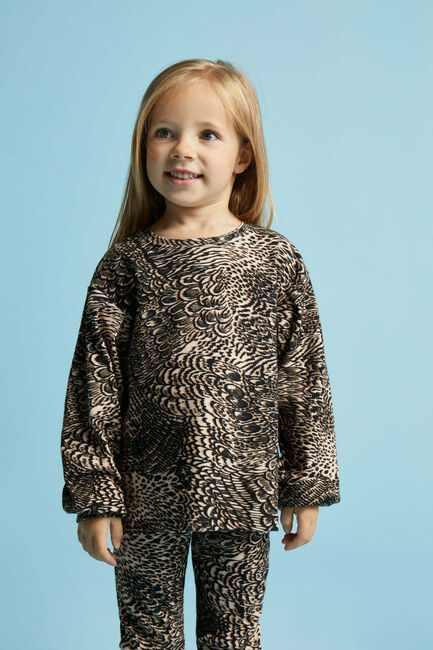 ALIX MINI  KNITTED FEATHER ANIMAL TOP en marron - large