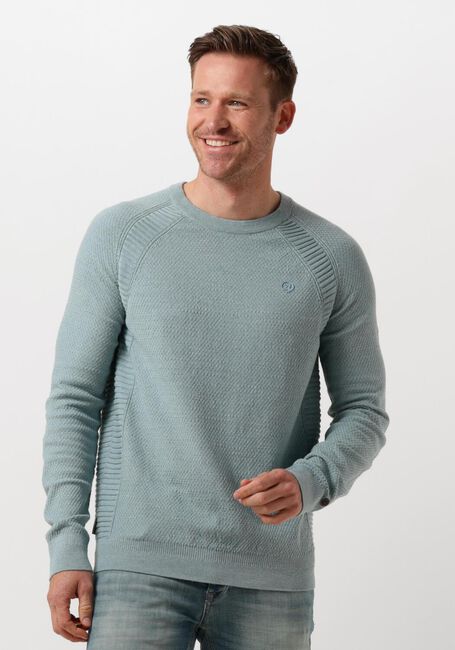 Blauwe CAST IRON Trui CREWNECK COTTON HEATHER PLATED BLEND - large