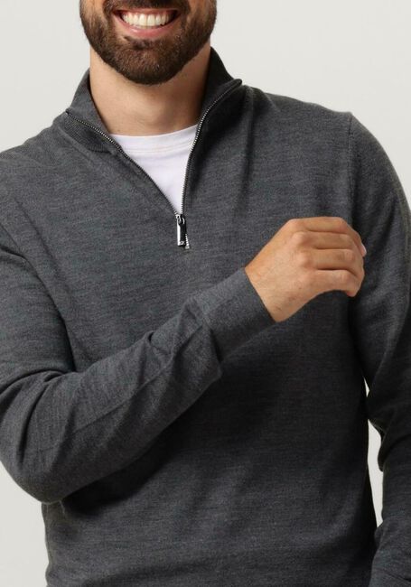 CALVIN KLEIN Pull MERINO QUARTER ZIP Gris foncé - large