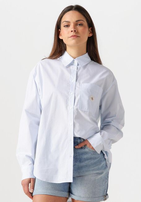 CALVIN KLEIN WOVEN LABEL RELAXED SHIRT Blouses Bleu clair - large