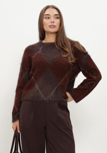 Bruine Y.A.S. Trui YASARGY LS MOHAIR BLEND KNIT PULLOVER - large