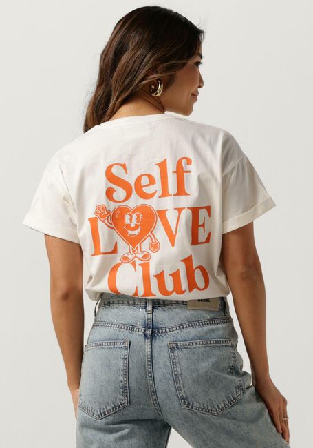 Witte COLOURFUL REBEL T-shirt SELF LOVE CLUB BOXY TEE - large
