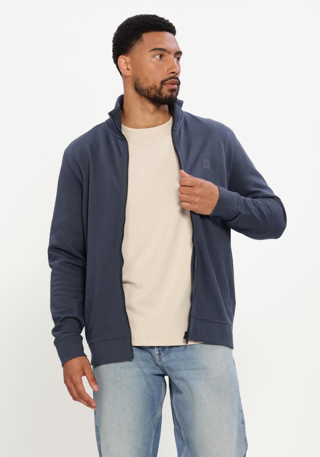 BOSS ORANGE Pull ZESTART Bleu fonc&eacute; - large