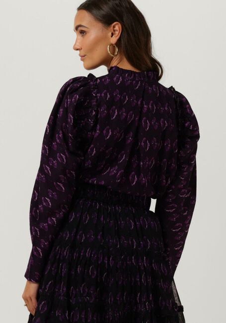 Paarse NOTRE-V  BLOUSE PRINT NV-ARAH - large