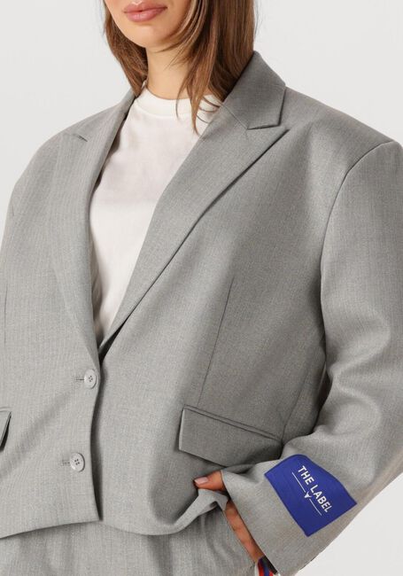 Grijze ALIX THE LABEL Blazer LADIES WOVEN COATED HERRINGBONE BLAZER - large