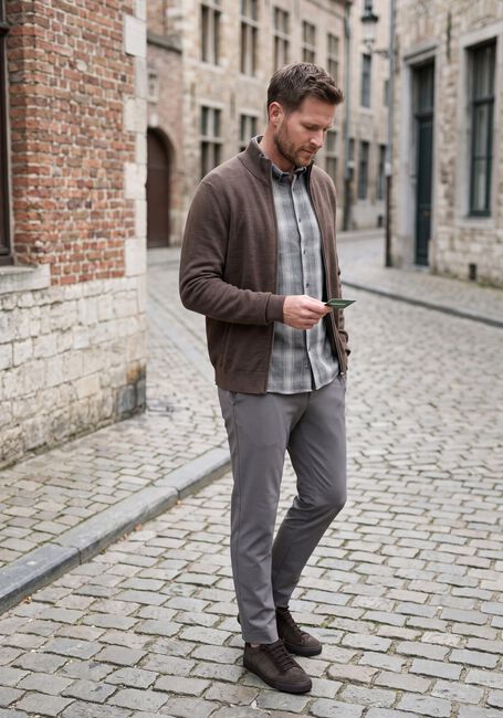 Grijze ALBERTO Pantalon MOVE - large