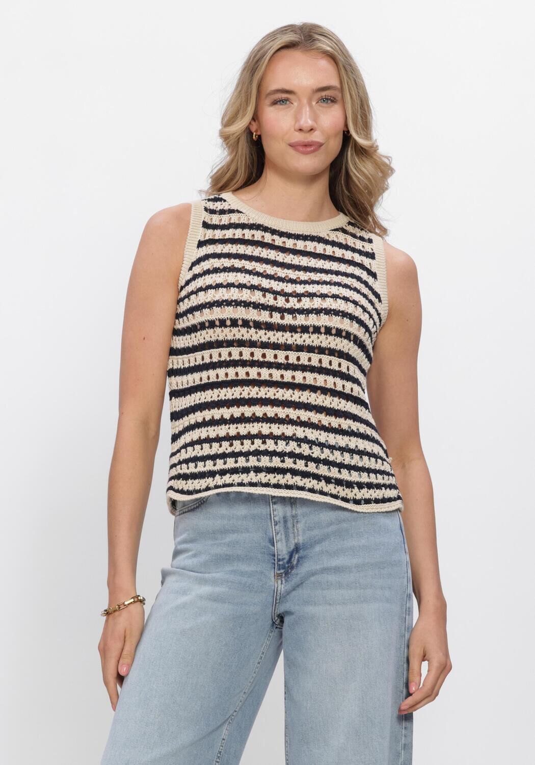 MODSTR&Ouml;M VESTERMD STRIPE TOP Hauts & T-shirts Bleu fonc&eacute; - large