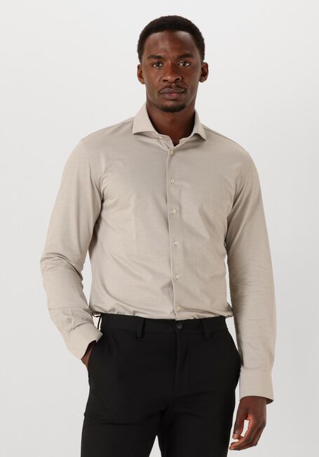 Beige PROFUOMO Klassiek overhemd SHIRT X-CUTAWAY JAPANESE KNITTED - large