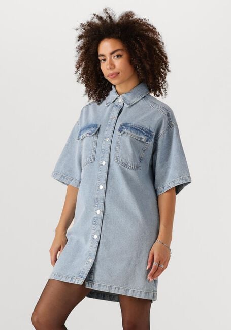 ALIX THE LABEL Mini robe LADIES WOVEN FLOWY SHIRT DRESS en bleu - large