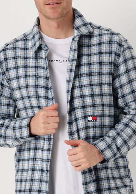 TOMMY JEANS Chemise décontracté TJM BADGE FLANNEL SHIRT EXT en bleu - large