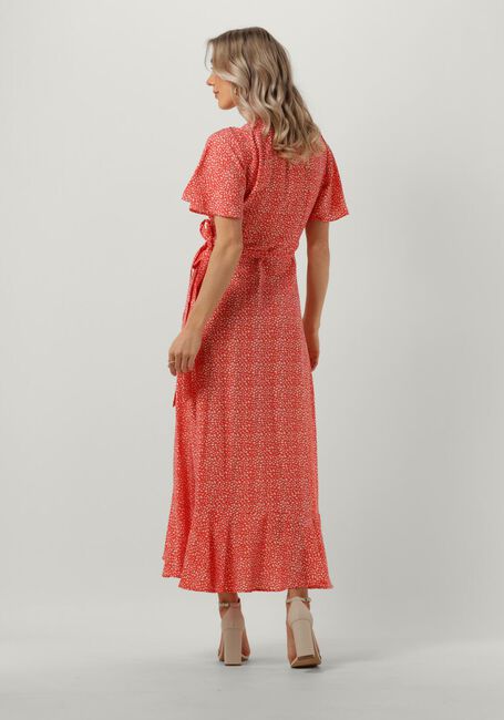 Koraal OBJECT Maxi jurk LEONORA SEL S/S WRAP LONG DRESS 126 - large