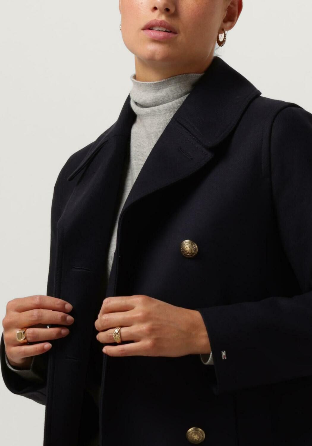 TOMMY HILFIGER Manteau WOOL BLEND PREP CLASSIC PEACOAT Bleu fonce Omoda