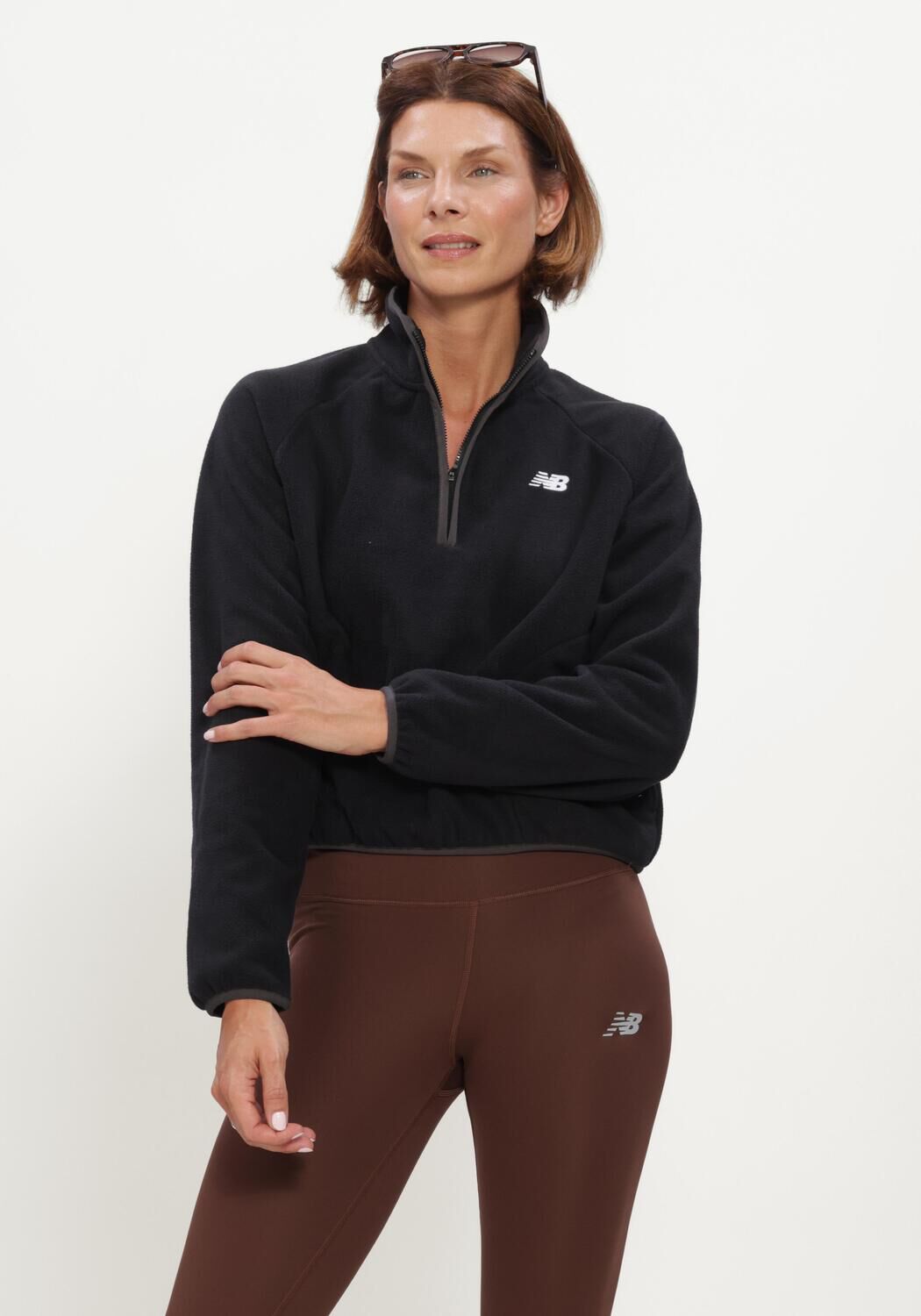 Zwarte NEW BALANCE Truien/vesten SPORT POLAR FLEECE HALF ZIP - large