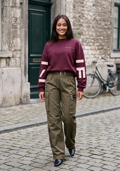HAUTE L'AMITI&Eacute; MAXI SPLIT LOGO SWEAT Pulls & Gilets Bordeaux - large