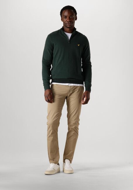 LYLE & SCOTT Pull COTTON MERINO QUARTER ZIP JUMPER Vert foncé - large