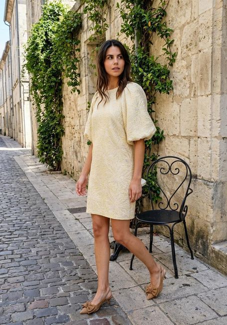 Creme NOTRE-V Mini jurk NV-HENDERIKA BROCADE DRESS - large