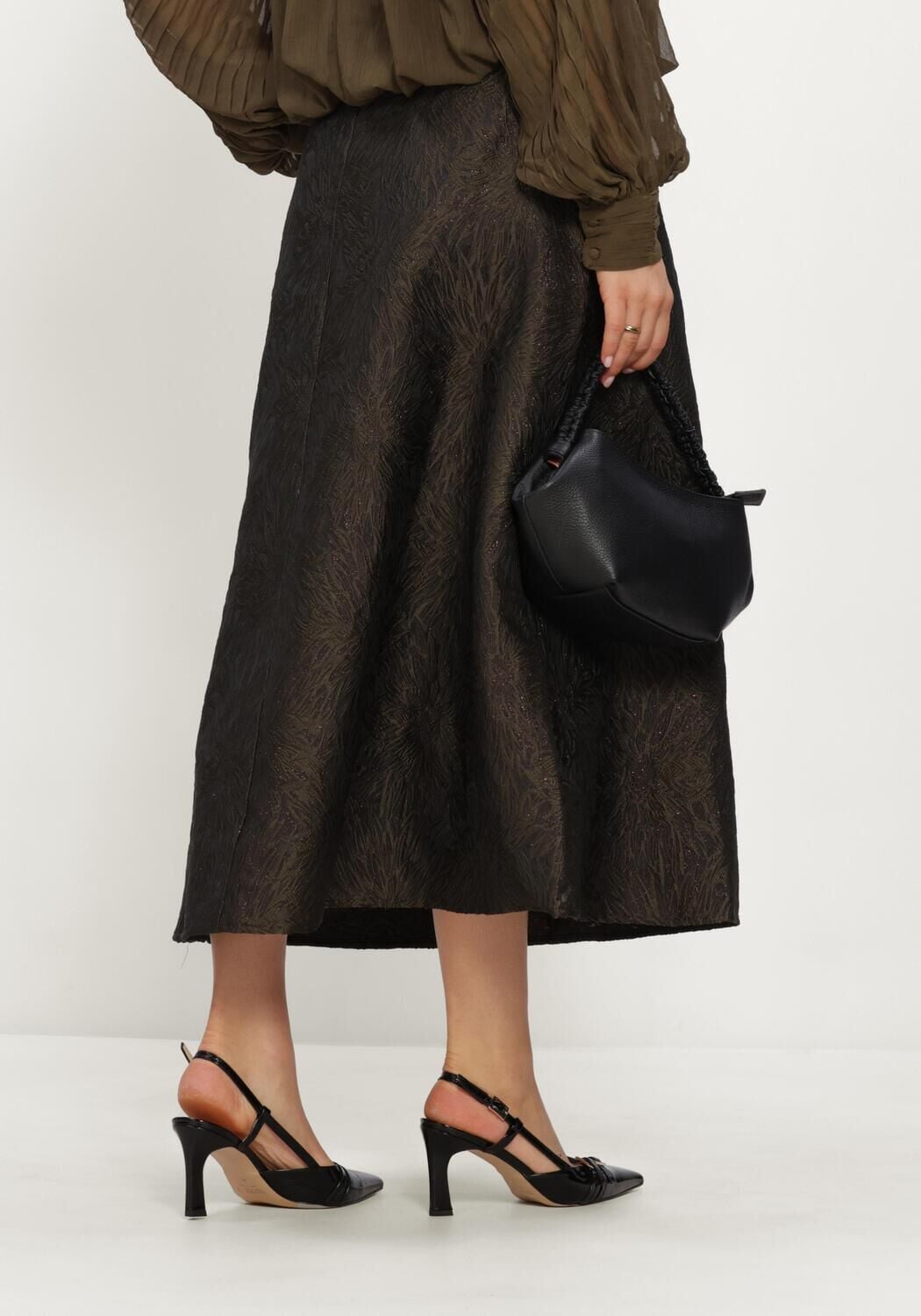 Groene Y.A.S. Midirok YASLEROC HW ANKLE SKIRT - large