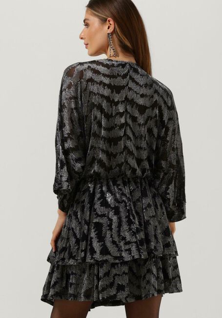 COLOURFUL REBEL Mini robe MENCIA ZEBRA METALLIC V-NECK DRESS en argent - large