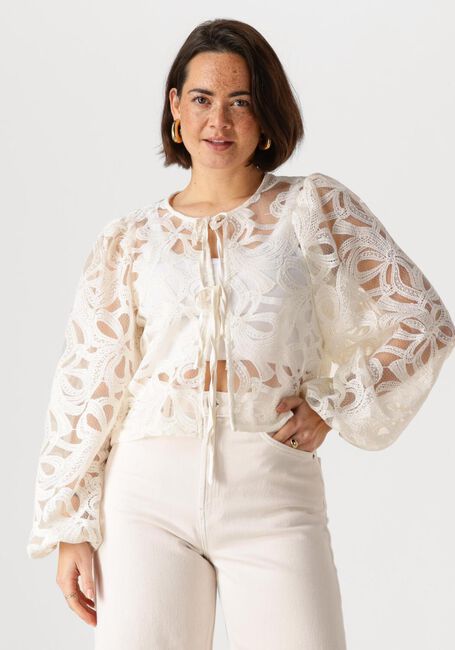 Ecru OBJECT  OBJROSE L/S TOP - large