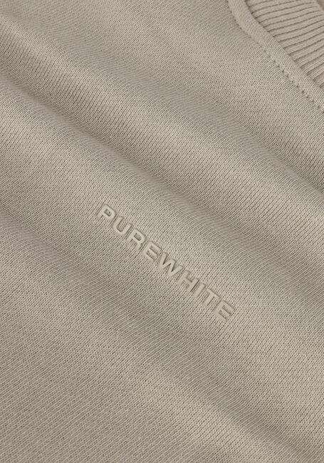 Taupe PUREWHITE Trui CREWNECK WITH ARTWORK PATCH ON BACK - large