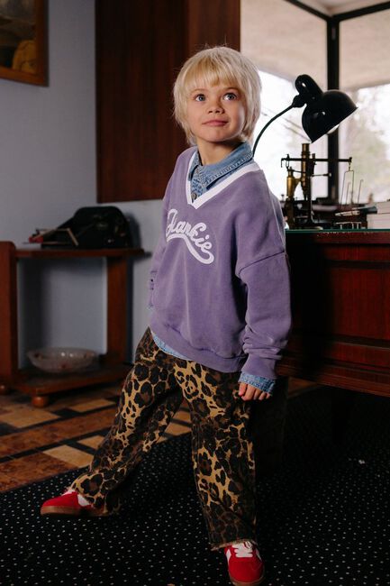 CALL ME FRANKIE Chandail BASEBALL SWEATER en violet - large